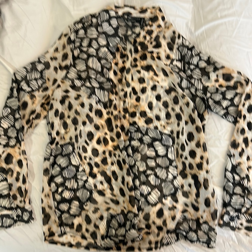 ASOS button down animal print blouse